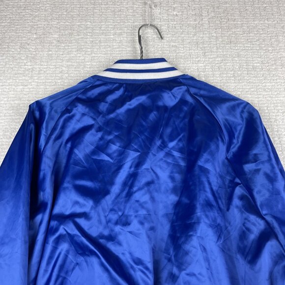 VTG USA MADE Brandt Coin Satin Blue Bomber Jacket Pla-Jac Dunbrooke Sz L - Picture 15 of 16